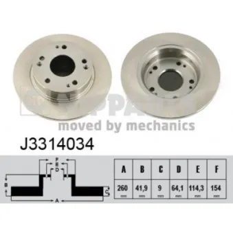 Jeu de 2 disques de frein arrière NIPPARTS J3314034
