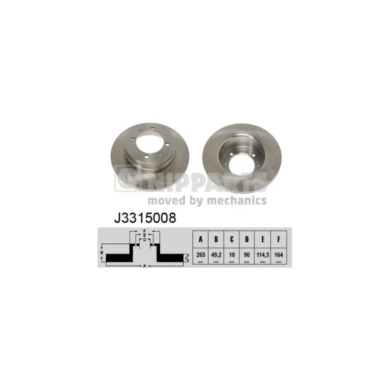 Jeu de 2 disques de frein arrière NIPPARTS J3315008