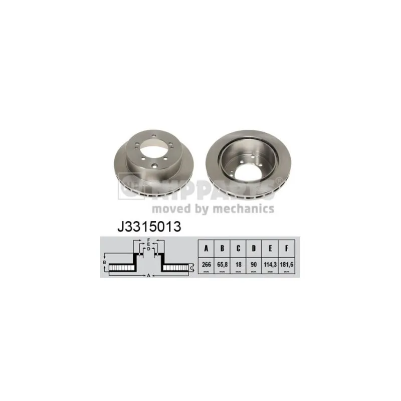 Jeu de 2 disques de frein arrière NIPPARTS J3315013