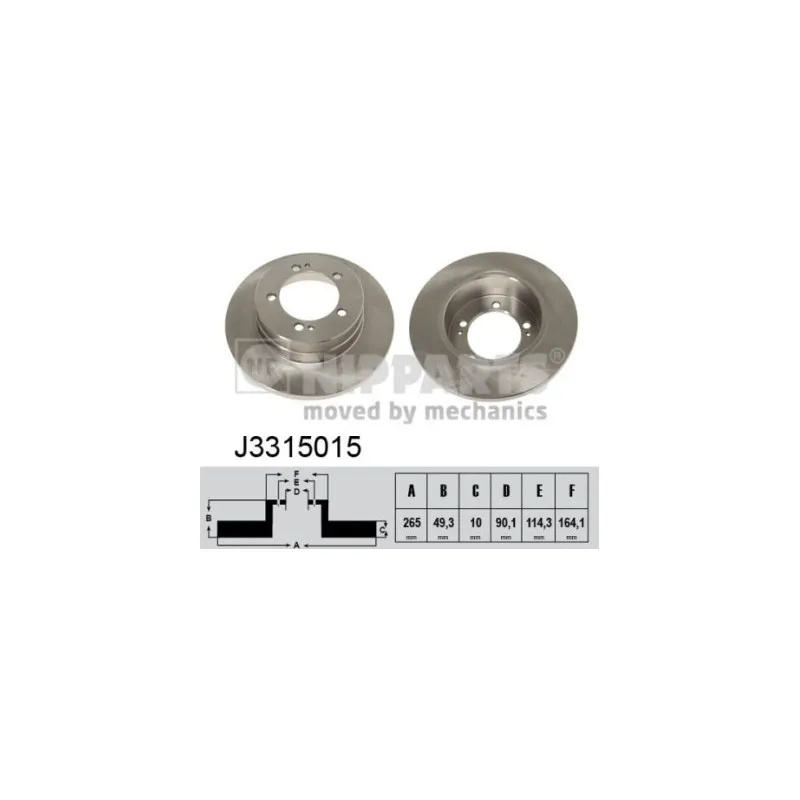 Jeu de 2 disques de frein arrière NIPPARTS J3315015