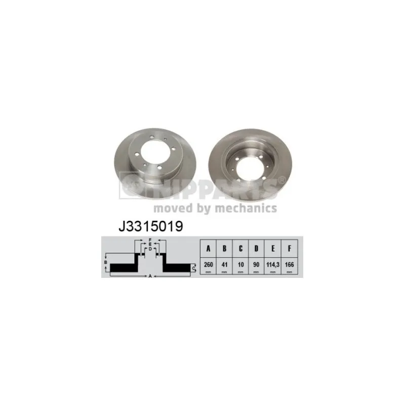 Jeu de 2 disques de frein arrière NIPPARTS J3315019