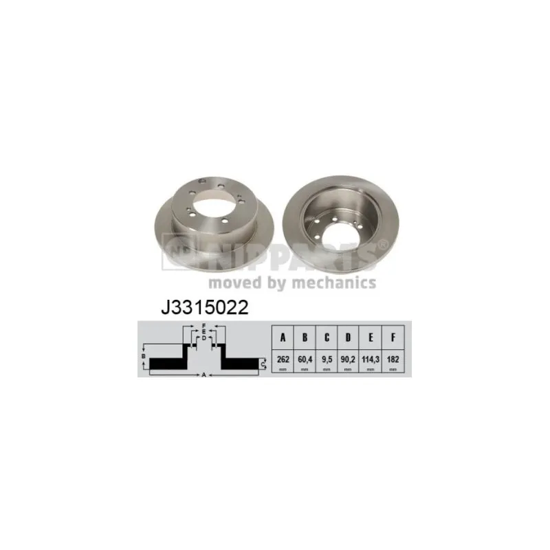 Jeu de 2 disques de frein arrière NIPPARTS J3315022