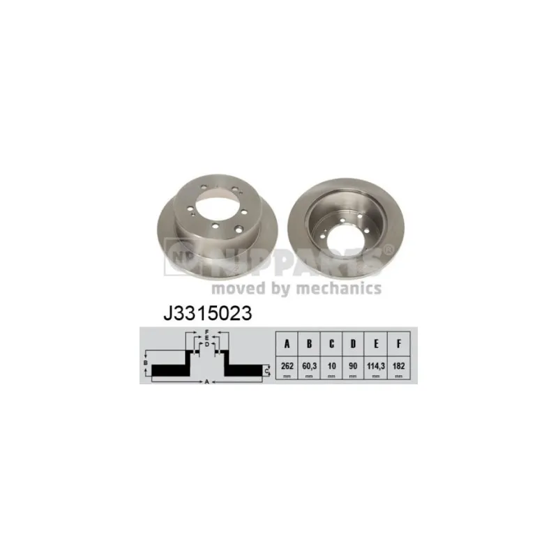 Jeu de 2 disques de frein arrière NIPPARTS J3315023