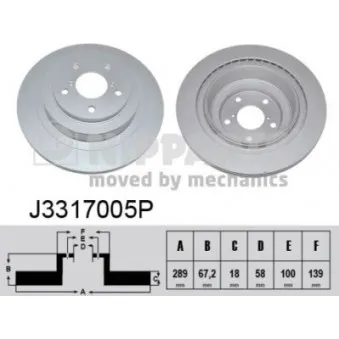Jeu de 2 disques de frein arrière NIPPARTS J3317005P