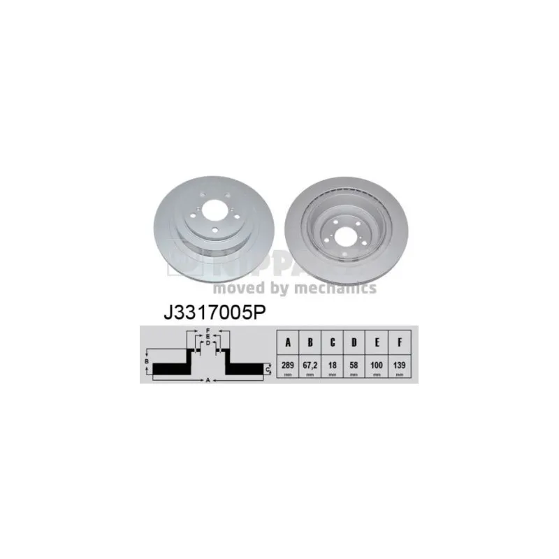 Jeu de 2 disques de frein arrière NIPPARTS J3317005P