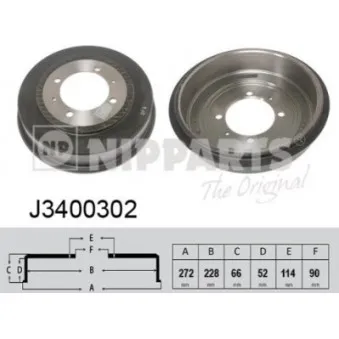 Tambour de frein NIPPARTS J3400302