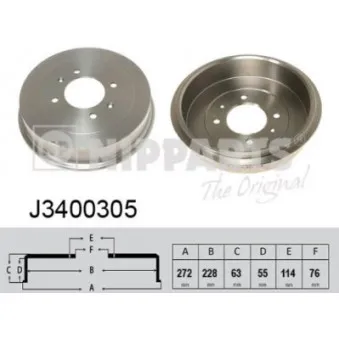 Tambour de frein NIPPARTS J3400305