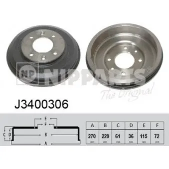 Tambour de frein NIPPARTS J3400306