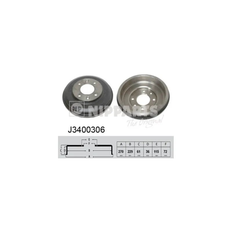 Tambour de frein NIPPARTS J3400306