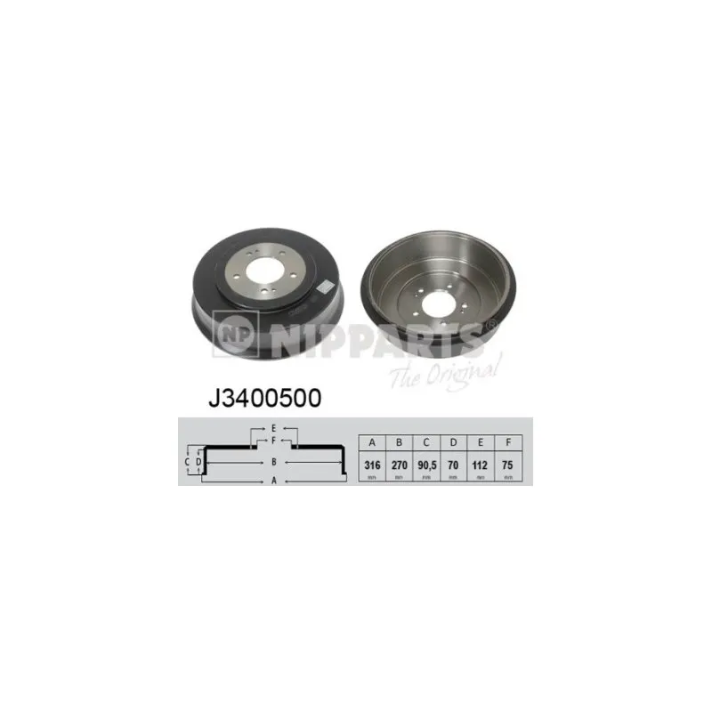 Tambour de frein NIPPARTS J3400500