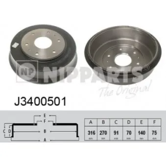 Tambour de frein NIPPARTS J3400501