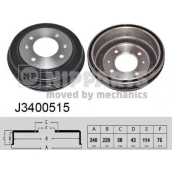 Tambour de frein NIPPARTS J3400515