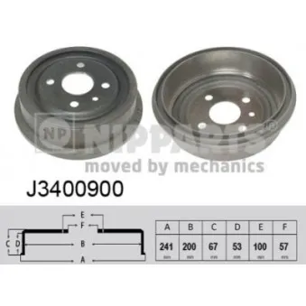 Tambour de frein NIPPARTS J3400900