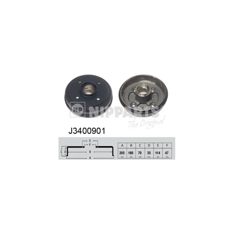 Tambour de frein NIPPARTS J3400901