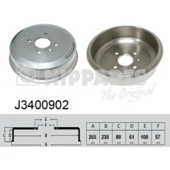 Tambour de frein NIPPARTS J3400902