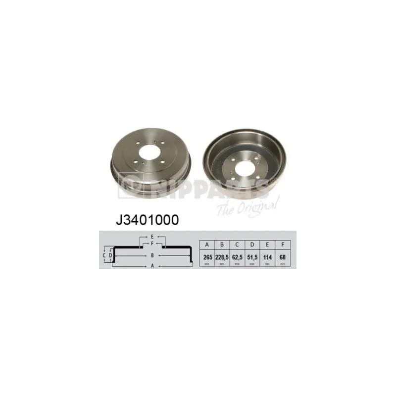 Tambour de frein NIPPARTS J3401000