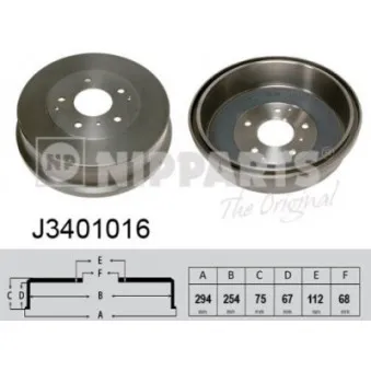 Tambour de frein NIPPARTS J3401016