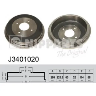 Tambour de frein NIPPARTS J3401020