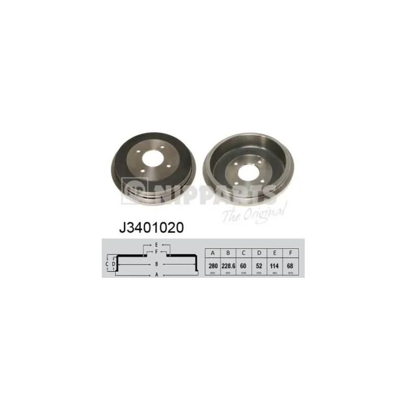 Tambour de frein NIPPARTS J3401020