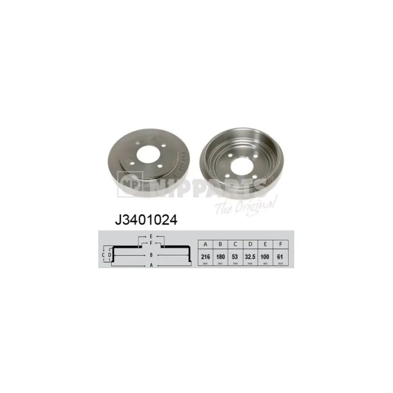 Tambour de frein NIPPARTS J3401024