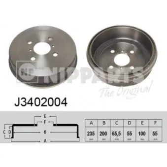 Tambour de frein NIPPARTS J3402004