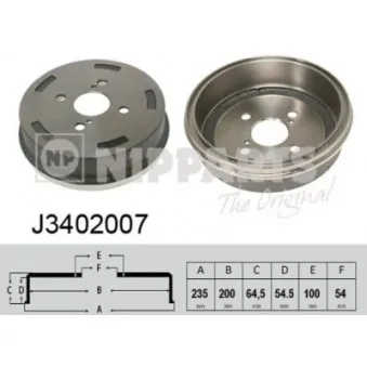 Tambour de frein NIPPARTS J3402007