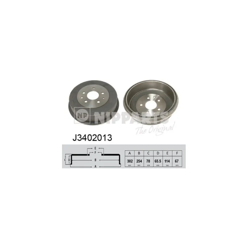 Tambour de frein NIPPARTS J3402013