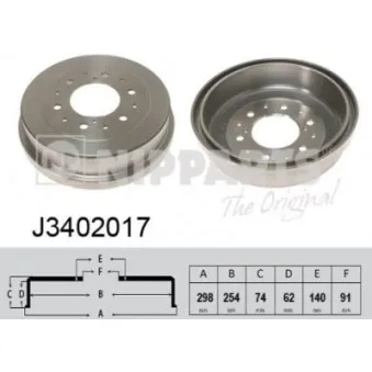 Tambour de frein NIPPARTS J3402017