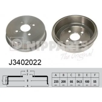 Tambour de frein NIPPARTS J3402022