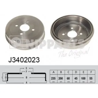 Tambour de frein NIPPARTS J3402023