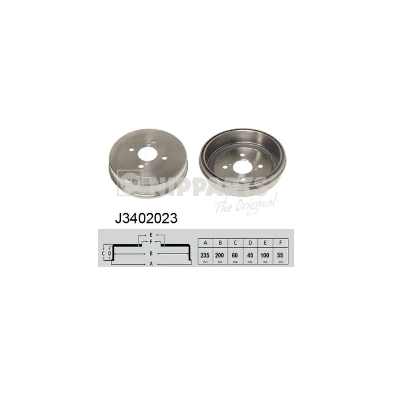 Tambour de frein NIPPARTS J3402023
