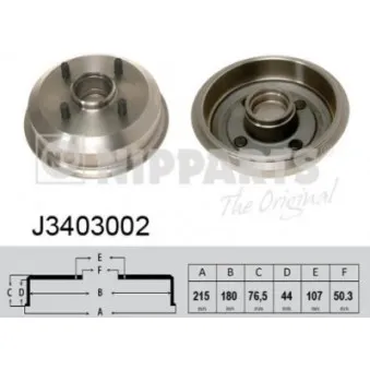Tambour de frein NIPPARTS J3403002