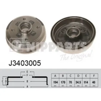 Tambour de frein NIPPARTS J3403005