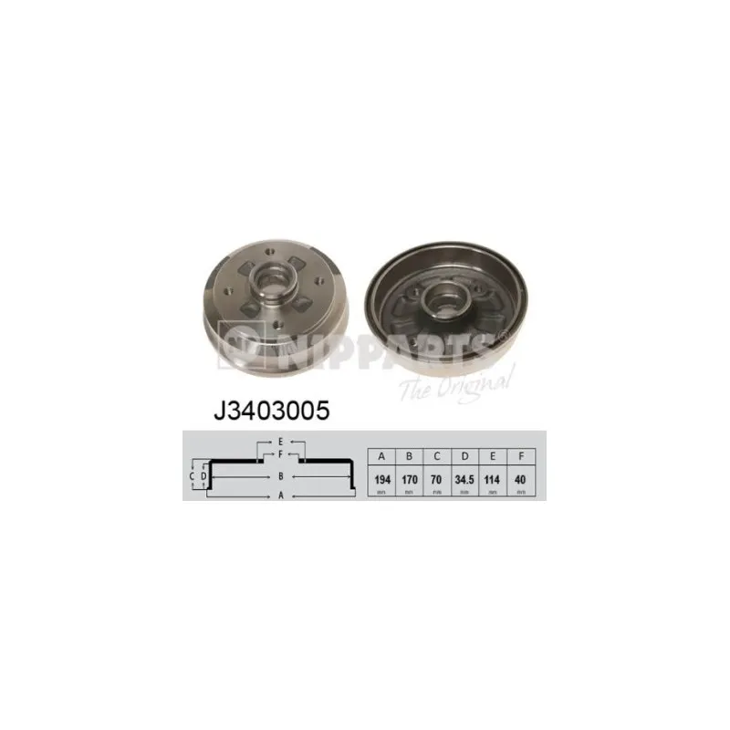 Tambour de frein NIPPARTS J3403005