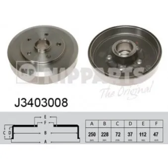 Tambour de frein NIPPARTS J3403008