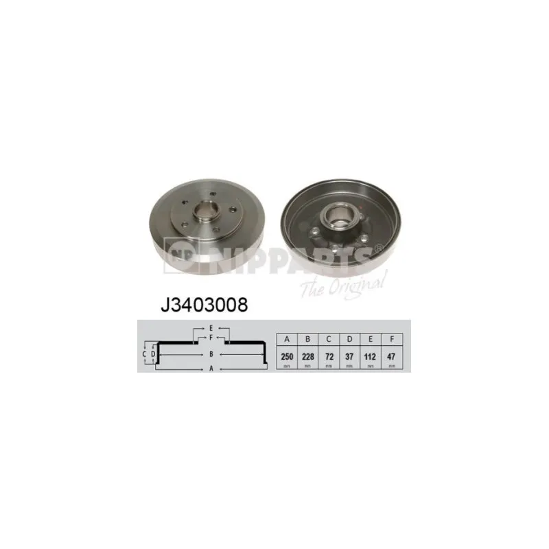 Tambour de frein NIPPARTS J3403008