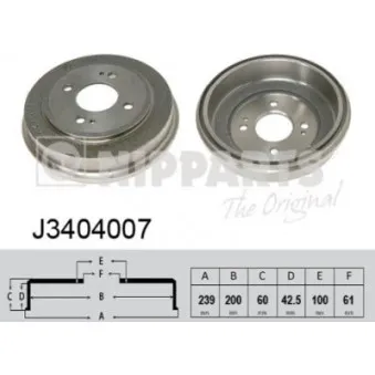 Tambour de frein NIPPARTS J3404007