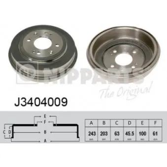 Tambour de frein NIPPARTS J3404009