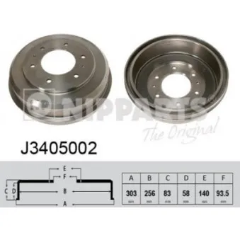 Tambour de frein NIPPARTS J3405002