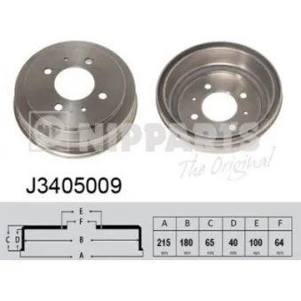 Tambour de frein NIPPARTS J3405009