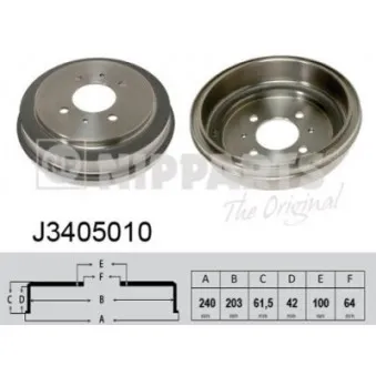 Tambour de frein NIPPARTS J3405010