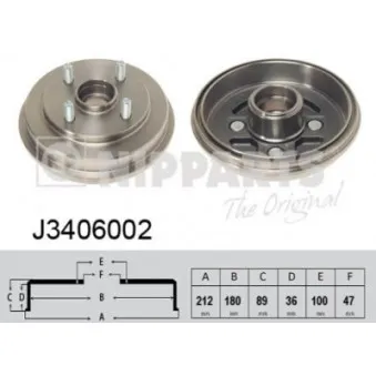 Tambour de frein NIPPARTS J3406002