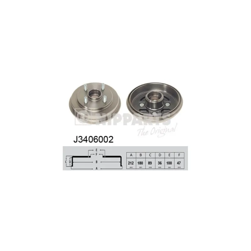 Tambour de frein NIPPARTS J3406002