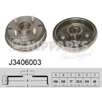Tambour de frein NIPPARTS J3406003