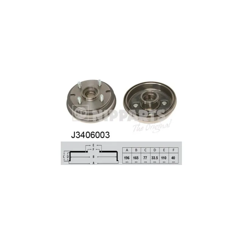 Tambour de frein NIPPARTS J3406003