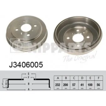 Tambour de frein NIPPARTS J3406005