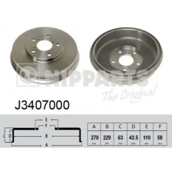Tambour de frein NIPPARTS J3407000