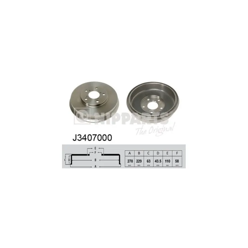 Tambour de frein NIPPARTS J3407000