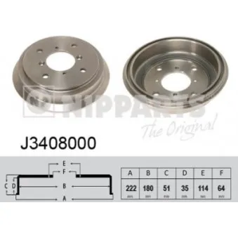 Tambour de frein NIPPARTS J3408000