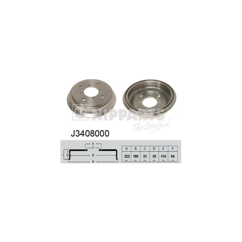 Tambour de frein NIPPARTS J3408000